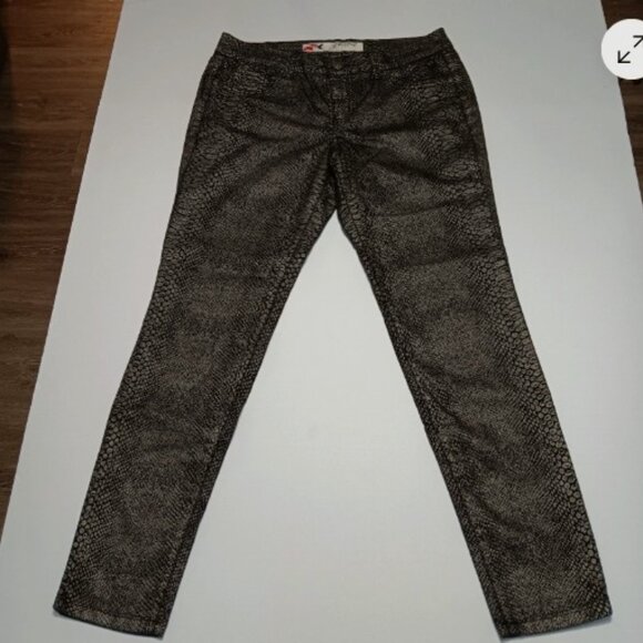 Grane Womens Juniors 13 Jeggings Snakeskin Print‎ Low Rise Stretch Pants D1 - Picture 1 of 12